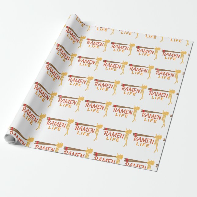 Ramen Life Japanese Food Funny Student Gift Idea Wrapping Paper (Unrolled)