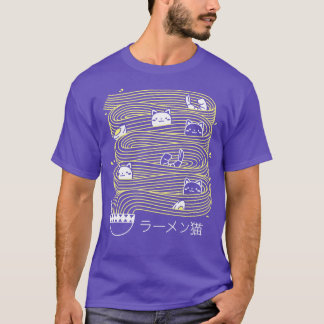 Ramen Lines Minimalist Cat Square by Tobe Fonseca T-Shirt