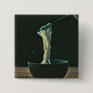 Ramen lover artwork 15 cm square badge