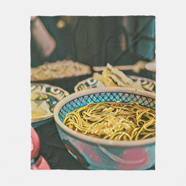 Ramen lover artwork fleece blanket (Front)