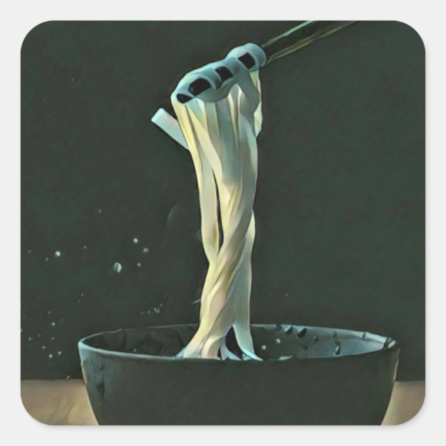 Ramen lover artwork square sticker (Front)