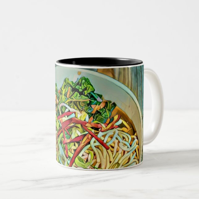 Ramen lover gift Two-Tone coffee mug (Front Right)