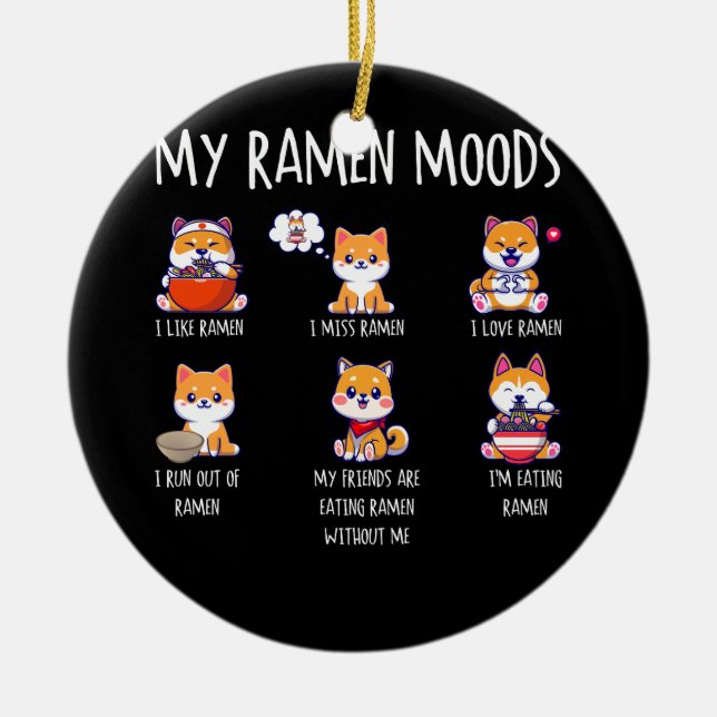 Ramen Lover Shiba Inu Dog Japanese Noodles Ramen M Ceramic Ornament (Front)