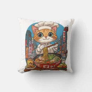 Ramen Neko � Funny Cat Chef Anime Food Cushion