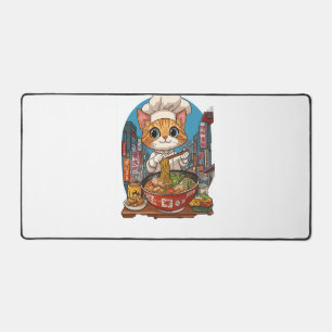 Ramen Neko � Funny Cat Chef Anime Food Desk Mat