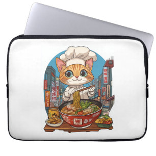 Ramen Neko – Funny Cat Chef Anime Food Laptop Sleeve