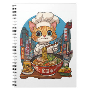 Ramen Neko � Funny Cat Chef Anime Food Notebook