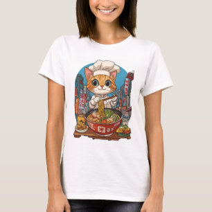 Ramen Neko � Funny Cat Chef Anime Food T-Shirt