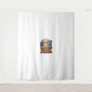 Ramen Neko – Funny Cat Chef Anime Food Tapestry
