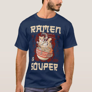 Ramen Noodle Bowl Love Japanese Kawaii Cat Pun Ram T-Shirt