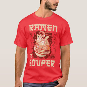 Ramen Noodle Bowl Love Japanese Kawaii Cat Pun Ram T-Shirt