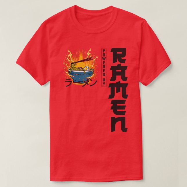Ramen Noodle Bowl Love Japanese Kawaii Powered By  T-Shirt (Design Front)