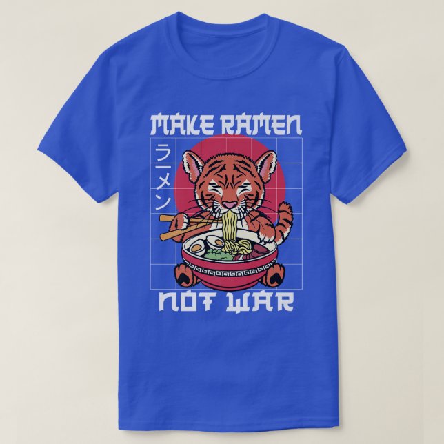 Ramen Noodle Bowl Love Japanese Kawaii Tiger Make  T-Shirt (Design Front)