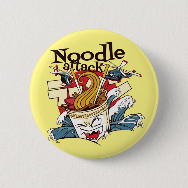 Ramen Noodle Cup Design 6 Cm Round Badge (Front)