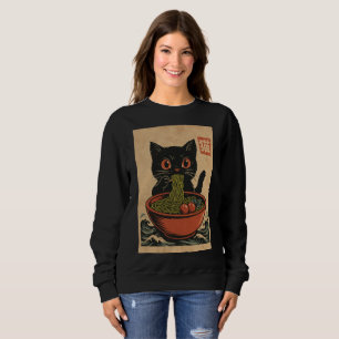 Ramen Noodle Eating: Cat Women's sweatshirt