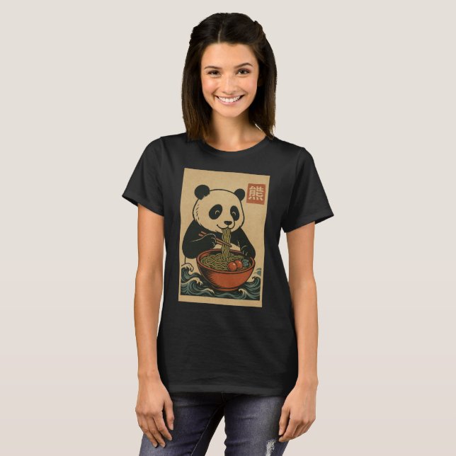 Ramen Noodle Eating: Panda Women's T-Shirt (Front Full)