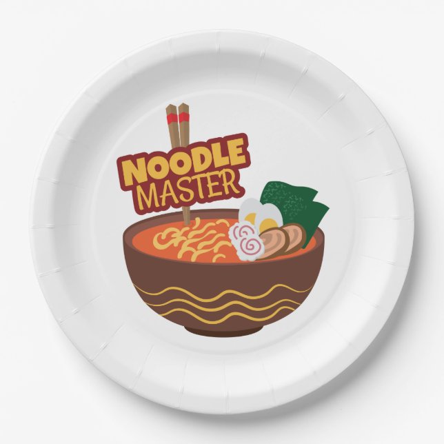 Ramen Noodle Master Funny Japanese Gift Idea Paper Plate (Front)
