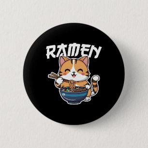 Ramen Noodle Neko Cat Japanese Kawaii Manga Anime  6 Cm Round Badge