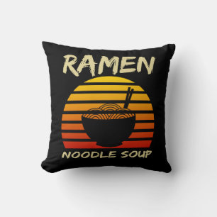 Ramen Noodle Soup Kawaii Japanese Noodles Vintage Cushion