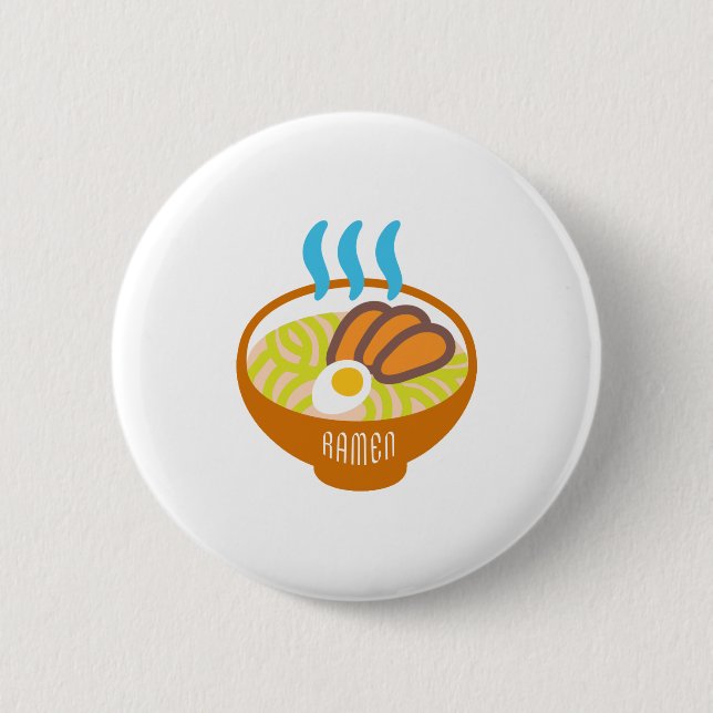 Ramen noodles 6 cm round badge (Front)