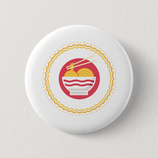 ramen noodles 6 cm round badge (Front)