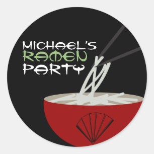 Ramen Noodles Asian Bowl Party Classic Round Sticker