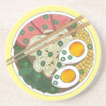 Ramen Noodles Bowl Japanese Food Restaurant Foodie Coaster<br><div class="desc">Design features an original marker illustration of a steaming hot bowl of delicious ramen noodles with pork, corn, eggs, bok choy, and green onions. Perfect for any ramen lover or fan of Japanese food! Lots of coordinating foodie products are also available from this shop! Don't see exactly what you're looking...</div>