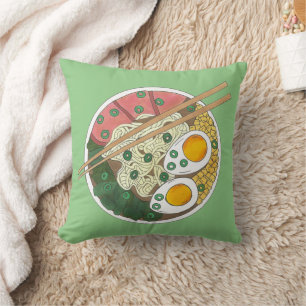 Ramen Noodles Bowl Japanese Food Restaurant Foodie Cushion