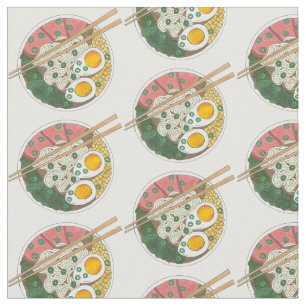 Ramen Noodles Bowl Japanese Food Restaurant Foodie Fabric