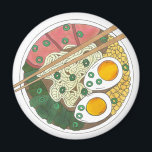 Ramen Noodles Bowl Japanese Food Restaurant Foodie Magnet<br><div class="desc">Design features an original marker illustration of a steaming hot bowl of delicious ramen noodles with pork, corn, eggs, bok choy, and green onions. Perfect for any ramen lover or fan of Japanese food! Lots of coordinating foodie products are also available from this shop! Don't see exactly what you're looking...</div>