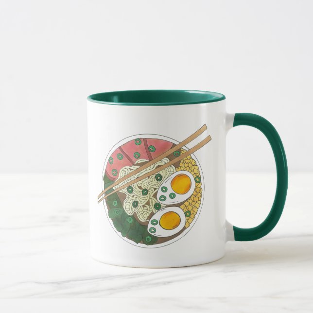 Ramen Noodles Bowl Japanese Food Restaurant Foodie Mug (Right)