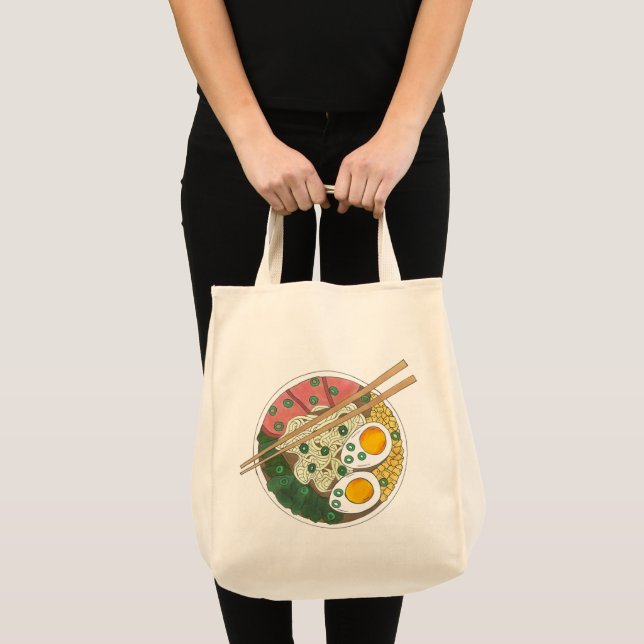 Ramen Noodles Bowl Japanese Food Restaurant Foodie Tote Bag (Front (Product))