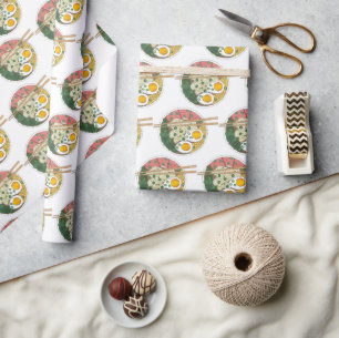 Ramen Noodles Bowl Japanese Food Restaurant Foodie Wrapping Paper