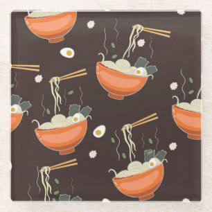 Ramen Noodles: Vintage Graphics Glass Coaster