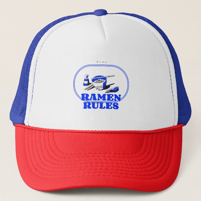 Ramen Rules - Japanese Noodles Lover Trucker Hat (Front)