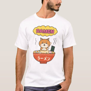 Ramen Shiba Inu Cute Kawaii Japanese Noodles T-Shirt
