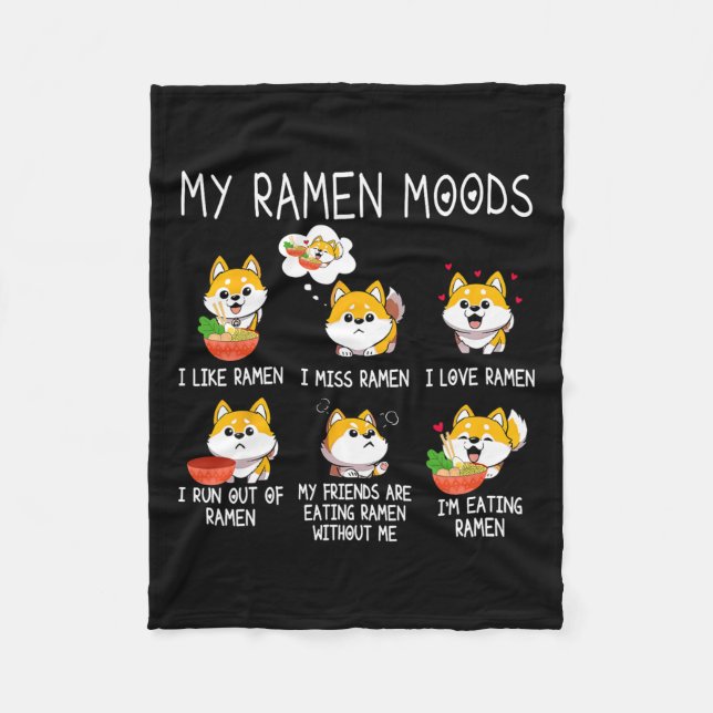 Ramen Shiba Inu Dog Lover Japanese Noodles For Men Fleece Blanket (Front)