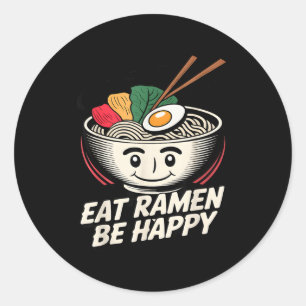 Ramen Shirt Kawaii Style Funny Japanese Anime Grap Classic Round Sticker
