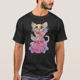 Ramen Shirt Pastel Goth Kawaii Weird Cat Eating Ra