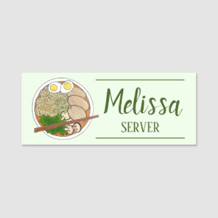 Ramen Shop Noodles Chopsticks Japanese Restaurant Name Tag