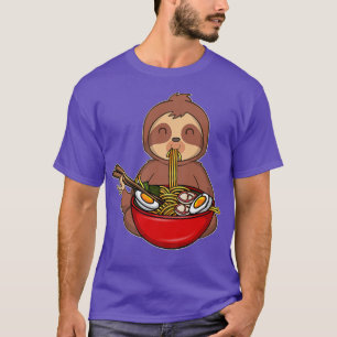 Ramen Sloth Kawaii Anime Japanese Food Gifts Girls T-Shirt
