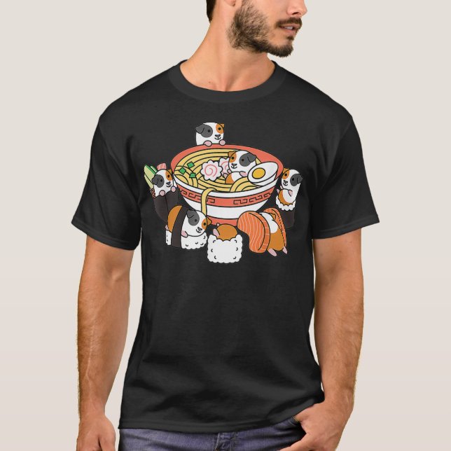 Ramen Sushi Guinea Pig Pet  T-Shirt (Front)