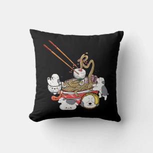 Ramen Sushi Old English Sheepdog Dog Japanese Food Cushion