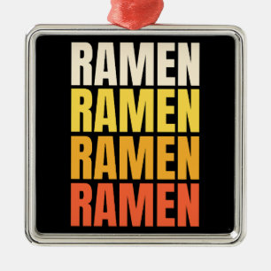 Ramen text design metal ornament