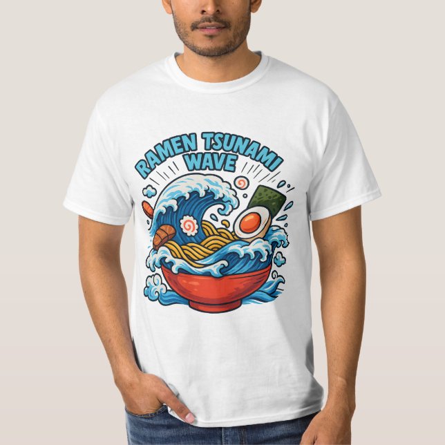 Ramen Tsunami Wave – Slurp the Storm T-Shirt (Front)