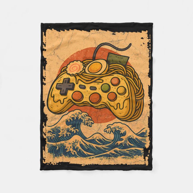 Ramen Video Game Controller  Fleece Blanket (Front)