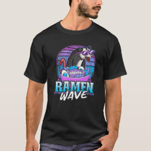 Ramen Wave Opossum Retrowave Sunset Pastel Goth Va T-Shirt