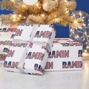 Ramin Vorname Name USA US Geschenkpapier Papier Wrapping Paper