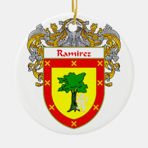 Ramirez Coat of Arms/Family Crest Ceramic Tree Decoration