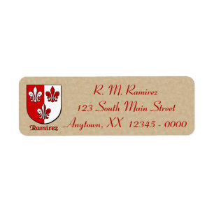 Ramirez Heraldic Shield Return Address Label